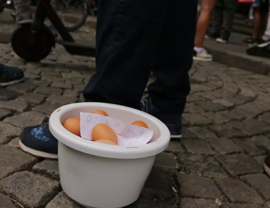 Протестите: Ден 41- замерят сградата на МВР с яйца и домати (Обновена)