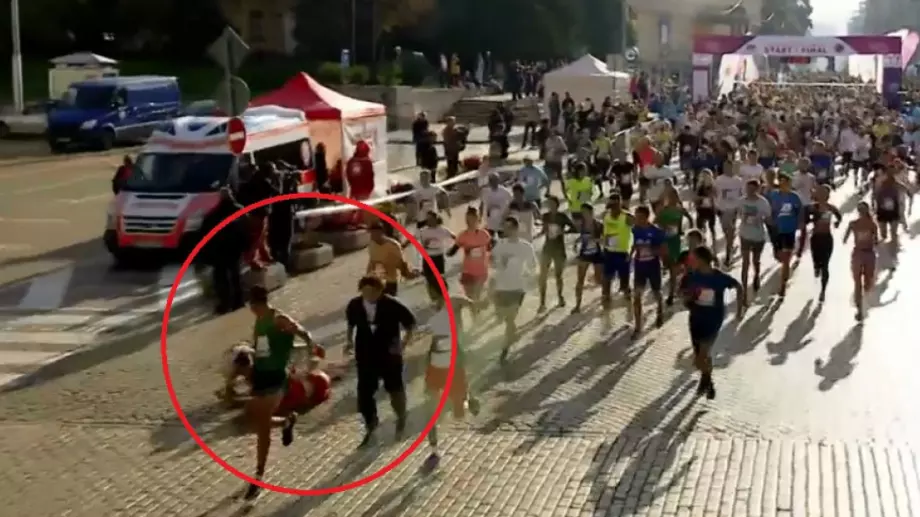 Намериха агресора, който блъсна състезателка на Софийския маратон 