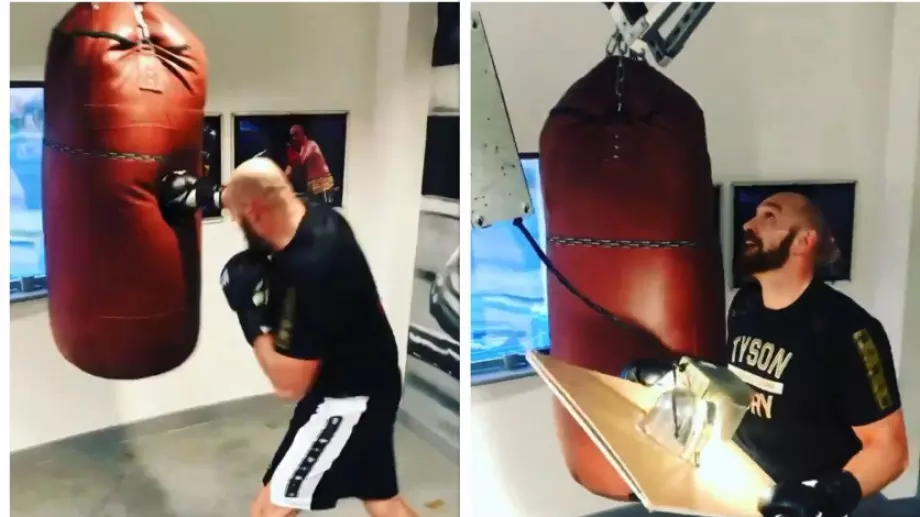 ВИДЕО: Тайсън Фюри потроши боксова зала с крошетата си