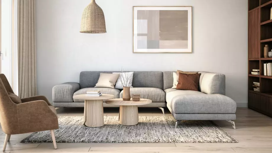 Интересен избор на мебели за хола, ако е комбиниран със спалнята