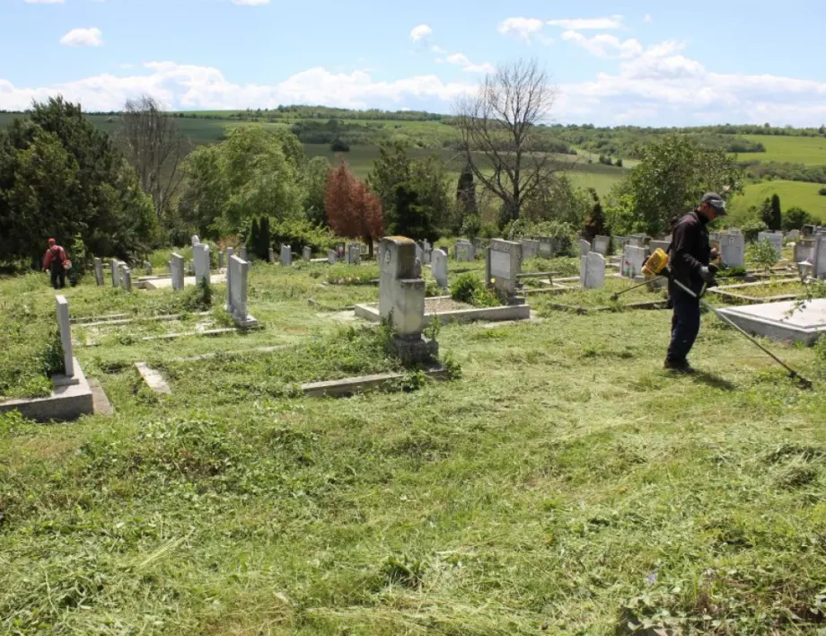 Първото за годината косене на гробищните паркове напредва в Плевен