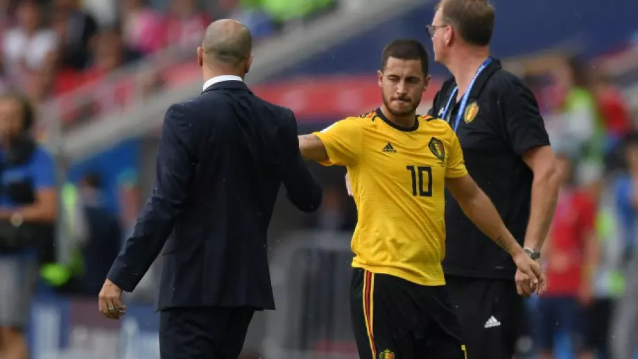 Треньорът на Белгия надъхва Еден Азар преди старта на Европейското първенство по футбол