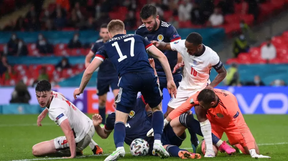 Англия и Шотландия си разделиха точките по съседски след дербито на Европейското първенство
