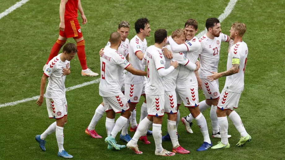Дания поведе на Уелс със страхотен гол на Каспер Долберг (ВИДЕО)