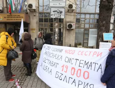 Медицински специалисти протестират пред Министерство на здравеопазването (СНИМКИ)