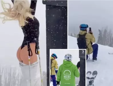 Инфлуенсърка се съблече гола в ски курорт и предизвика скандал (ВИДЕО)