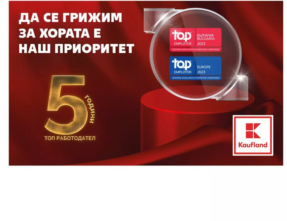 Kaufland България е Топ Работодател за пета поредна година | Actualno.com