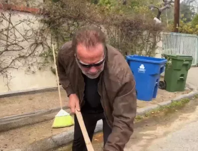 Арнолд Шварценегер сам запълни квартална улична дупка (ВИДЕО)