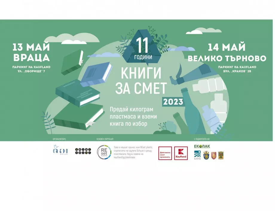 Пролетното турне на „Книги за смет“ продължава във Враца и Велико Търново на паркинги на Kaufland