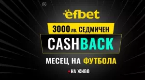 Англия, Италия и Испания на фокус в Кешбек промоцията "Месец на Футбола" в efbet