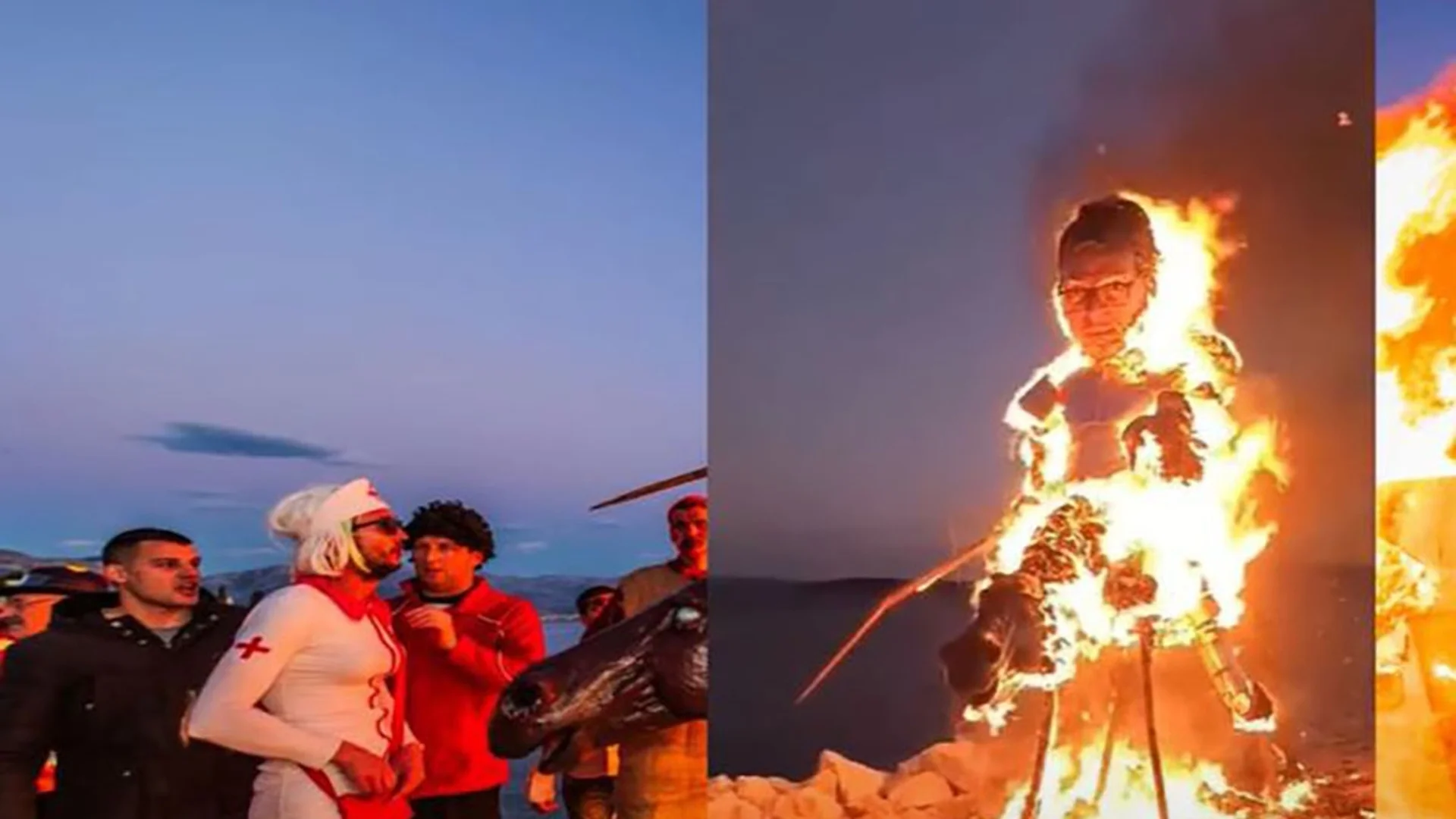 В Хърватия изгориха кукла с образа на Вучич: Сърбия с протестна нота (ВИДЕО)