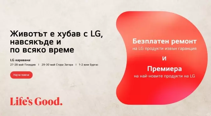 Животът е хубав с LG - навсякъде и по всяко едно време