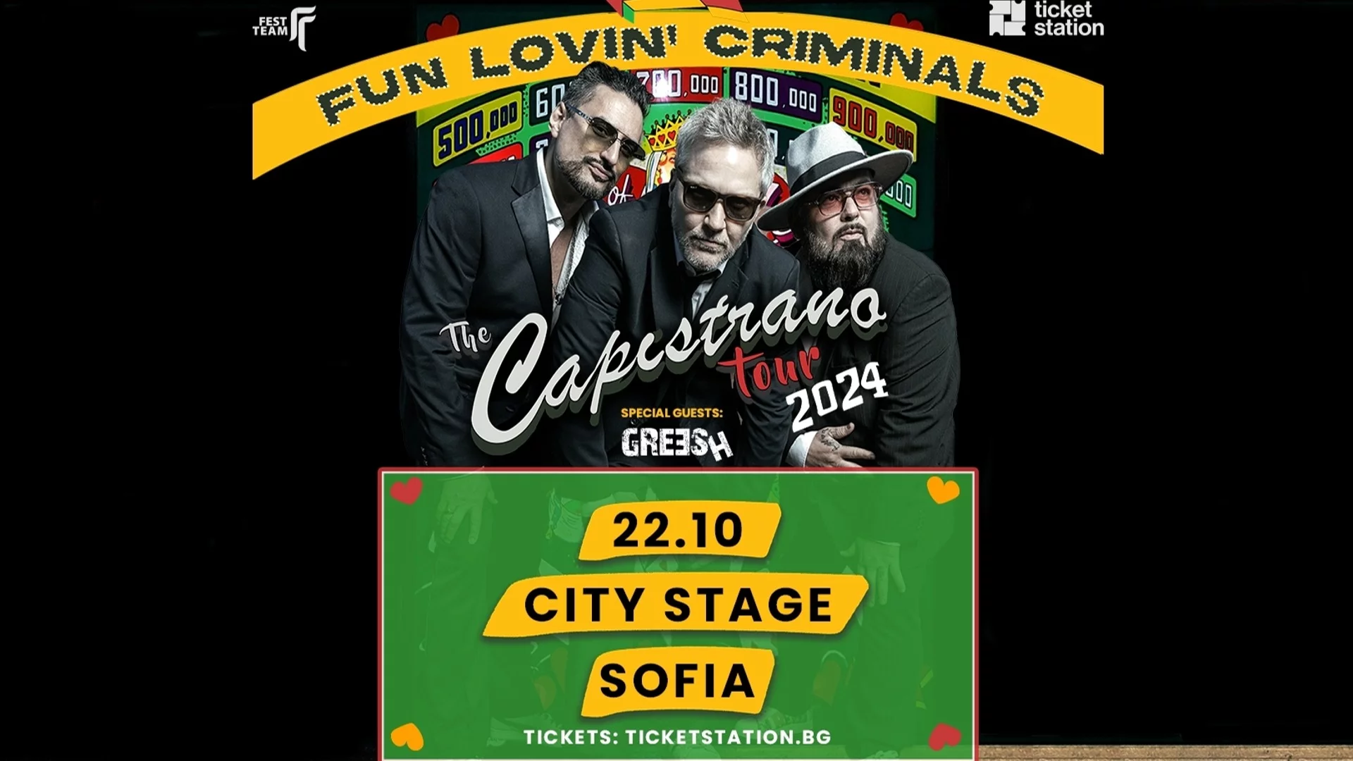 GREESH откриват концерта на Fun Lovin' Criminals в София