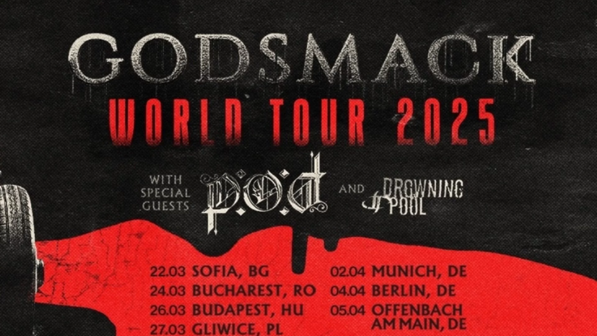 Godsmack стартират европейското си турне от България, водят P.O.D. и Drowning Pool