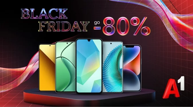 Black Friday оферти от А1: Селекция смартфони на водещи марки с до 80% отстъпка