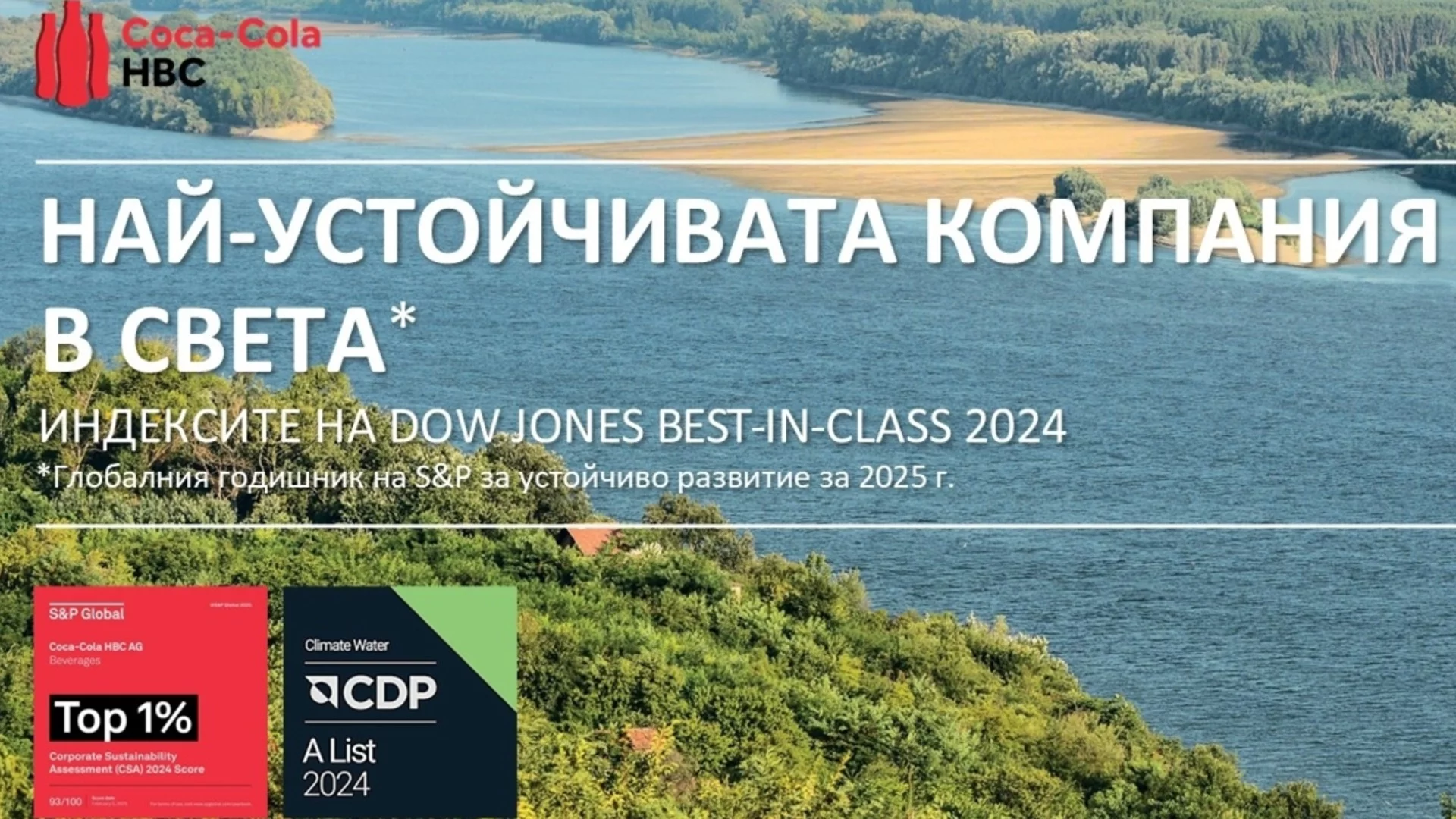 Кока-Кола ХБК е най-устойчивата компания за напитки в света според Dow Jones Best-in-Class