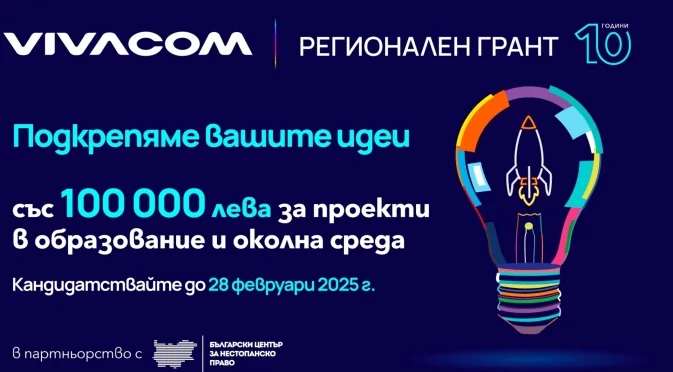 Vivacom Регионален грант – десет години в подкрепа на значими каузи