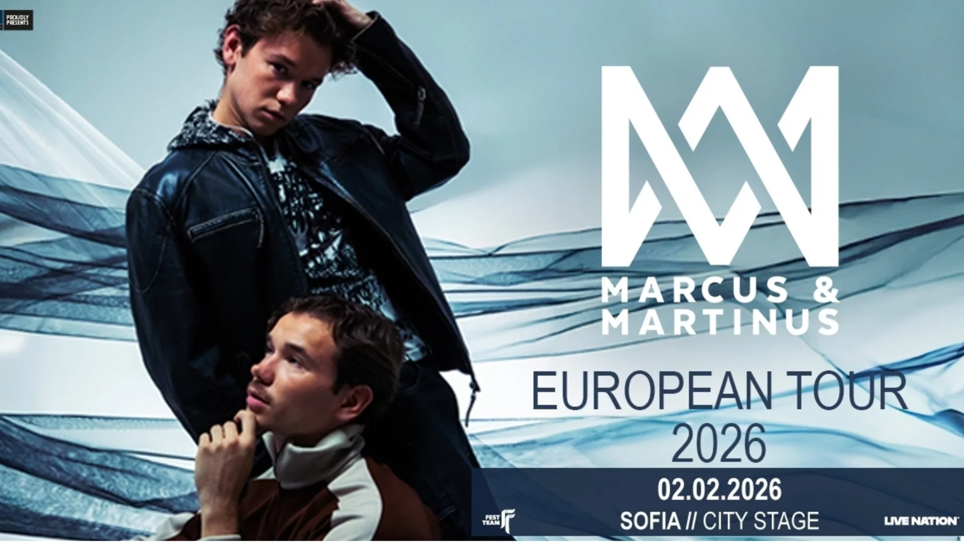 Скандинавските поп феномени Marcus & Martinus с концерт в България през 2026 година