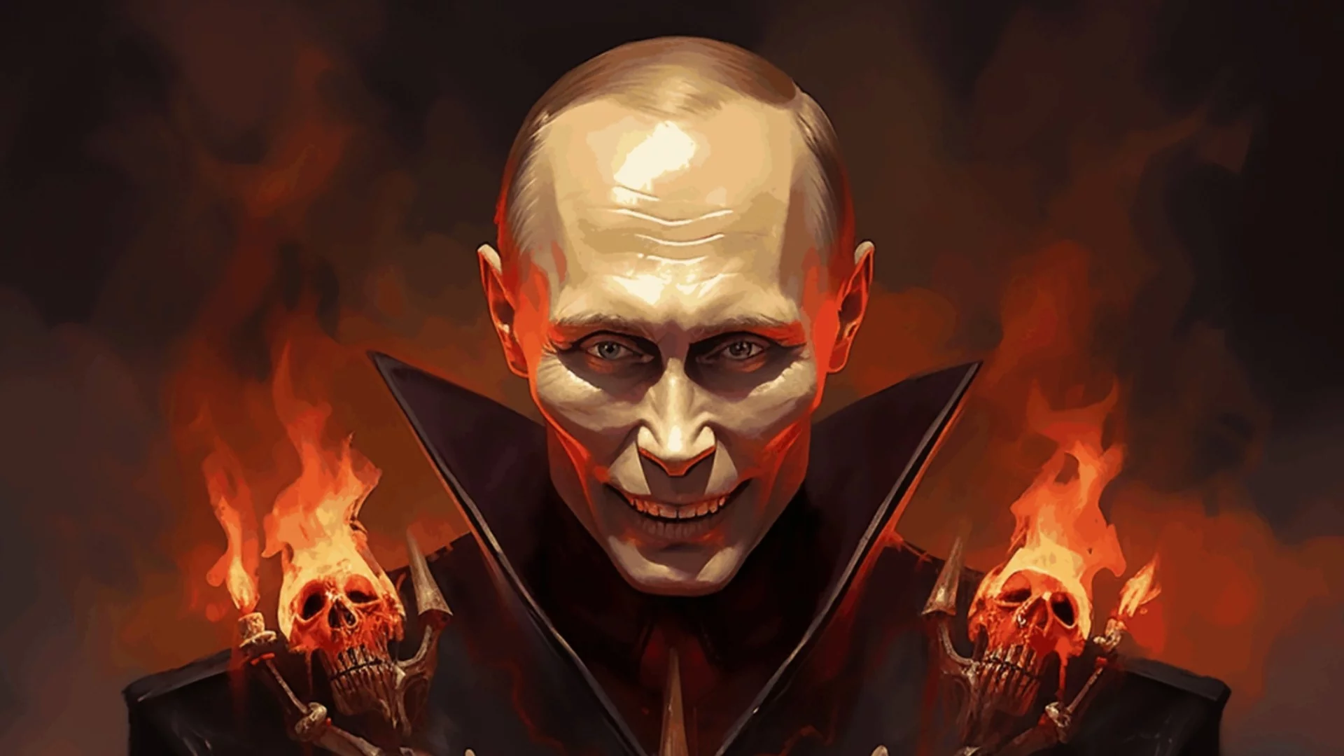 "Путлер - военнопрестъпник": Естонски замък изби очите на руснаците от другата страна на границата (СНИМКИ)