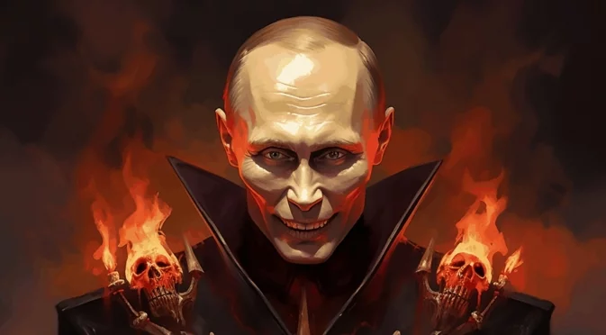 "Путлер - военнопрестъпник": Естонски замък изби очите на руснаците от другата страна на границата (СНИМКИ)