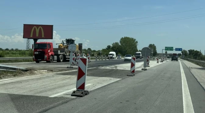 Шофирайте внимателно: Полагат маркировка в ремонтирания участък край Пловдив на АМ "Тракия"