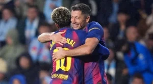 Ямал и Левандовски доближиха Барселона до Реал Мадрид след голова фиеста срещу Селта