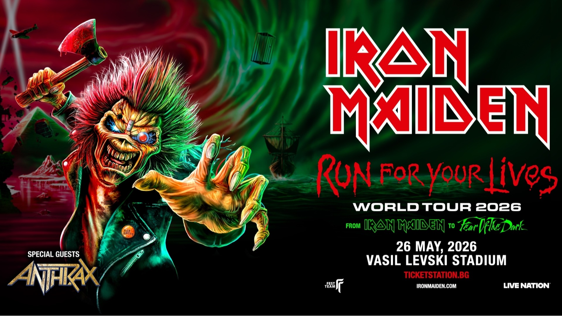 Anthrax са специалните гости за концерта на Iron Maiden в София