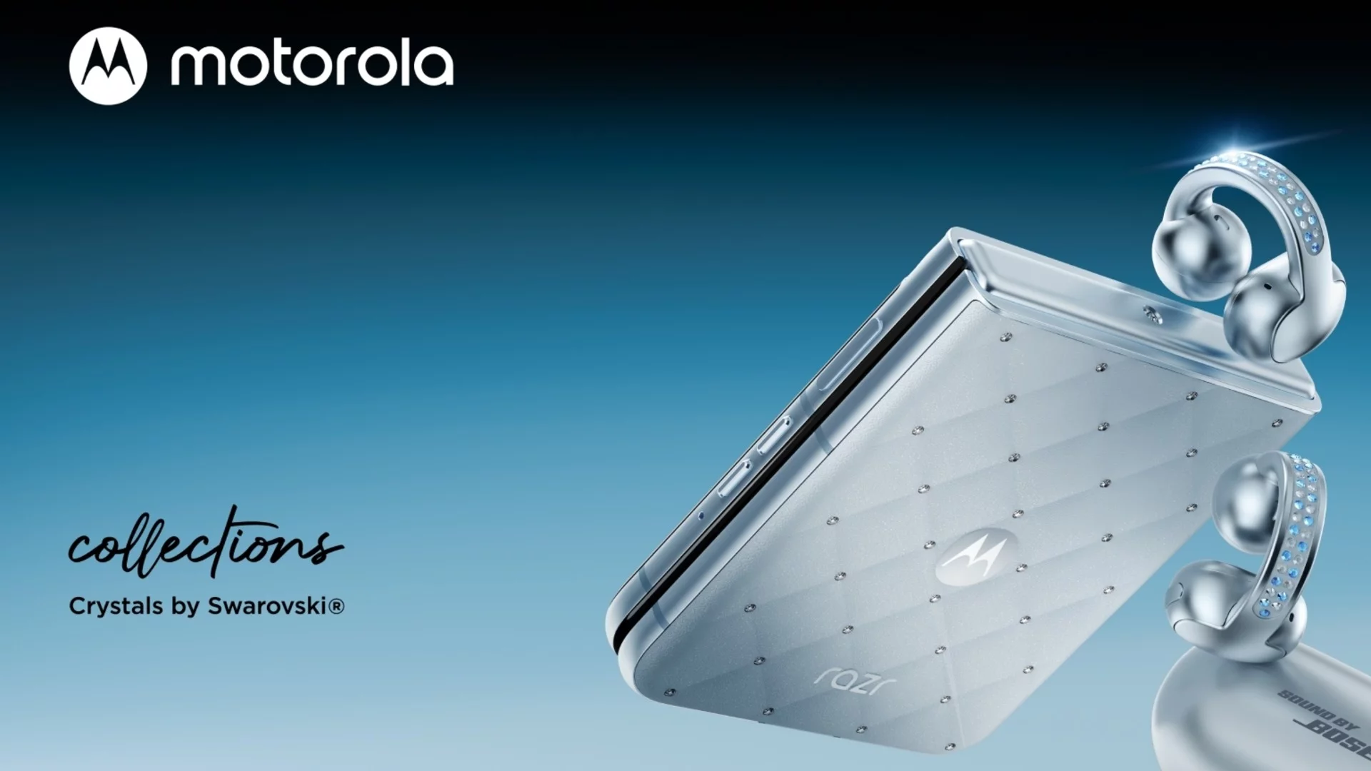 Елегантният Motorola Razr 60 5G с кристали Swarovski в комплект с Moto Buds Loop се предлага ексклузивно в онлайн магазина на Yettel