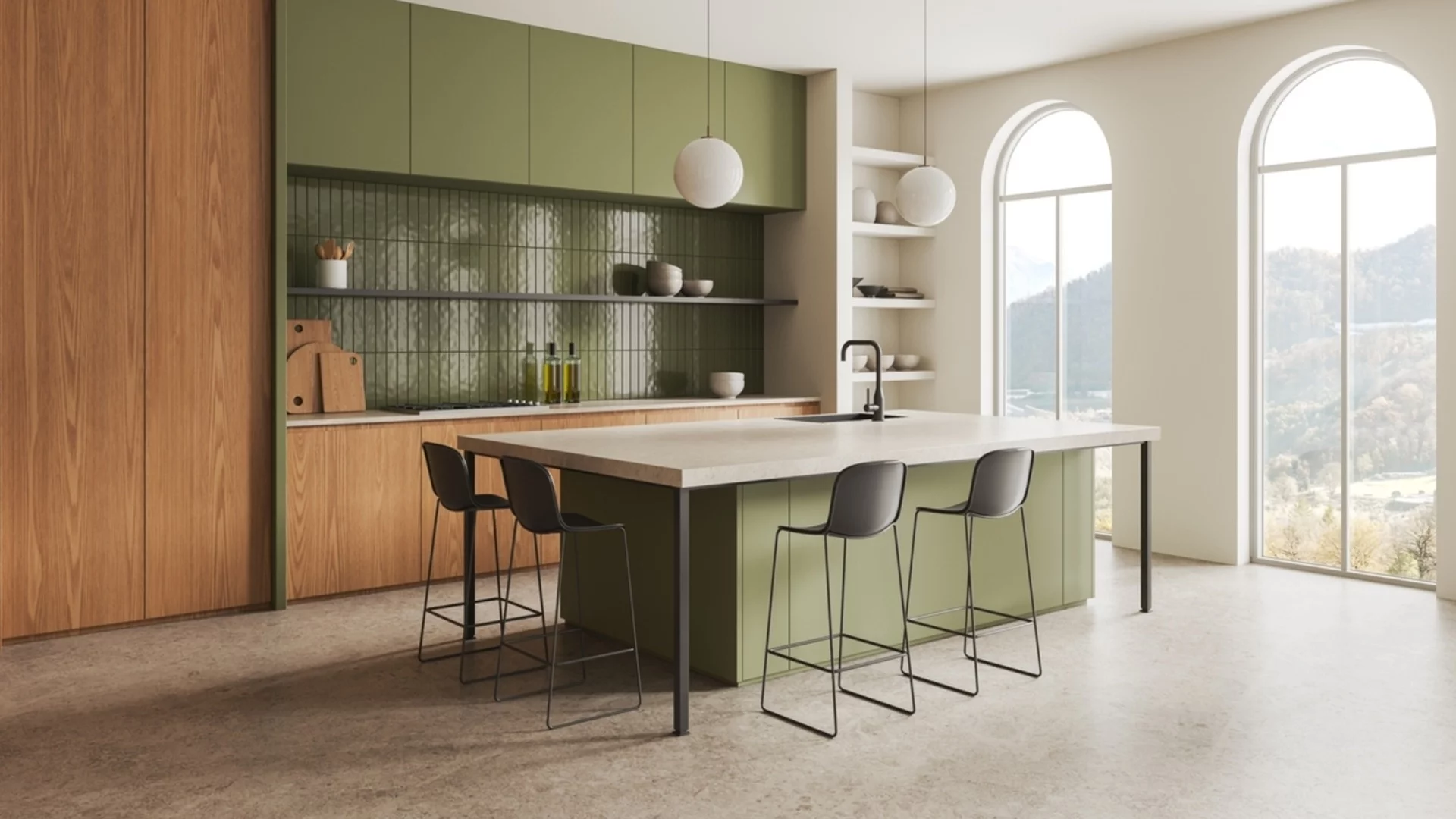 Идеи за обзавеждане на кухня с кухненски модули, ъгли и дивани