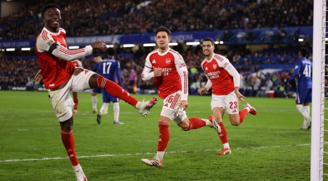 Арсенал е на крачка от финал срещу Ман Сити, след като победи Челси в дербито на Лондон