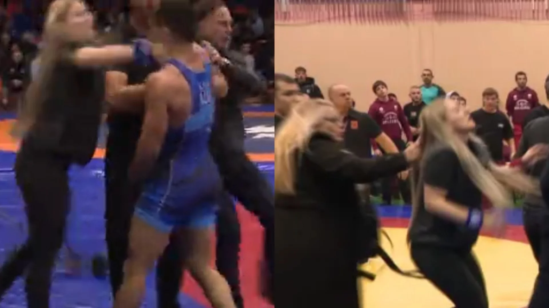 Грозни сцени на Държавното по борба в Сливен: Борец полудя и получи юмрук от съдийка, а майка му я хвана за косата