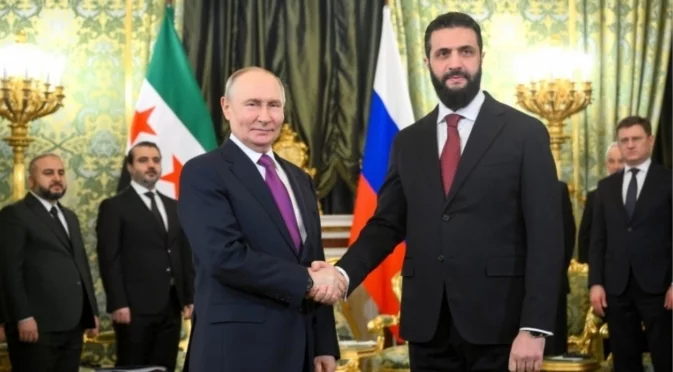 За да запази военно присъствие в Сирия, Путин се подмаза на "балансьора" Ал-Шараа (ВИДЕО)