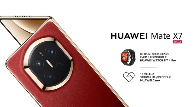 Сгъваемият смартфон HUAWEI Mate X7 вече е наличен в България