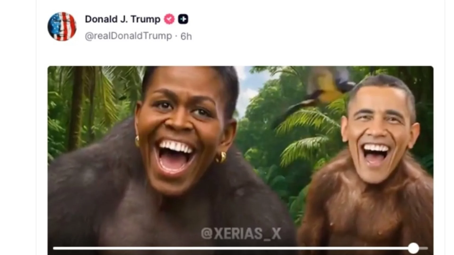 Тръмп пусна расистко ВИДЕО, показа семейство Обама като маймуни