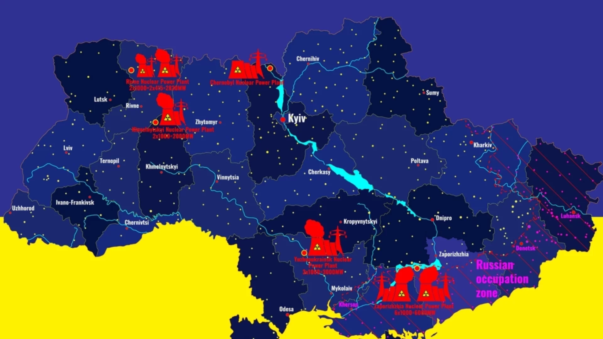 Русия ограничи работата на всички АЕЦ в Украйна, прекъсна и електропроводи с чужбина. Украйна спря тока и в Брянск (ВИДЕО)