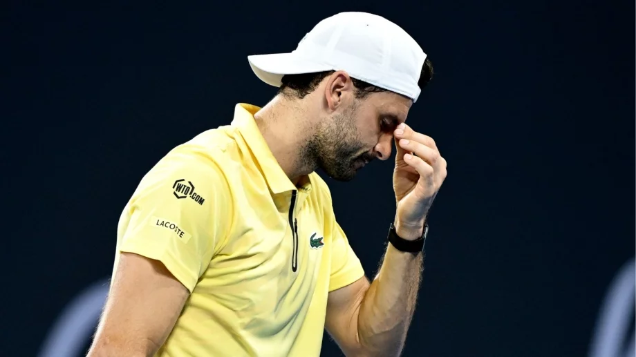 Григор Димитров пак рухна след болки: Безславен край за втори пореден път в първи кръг