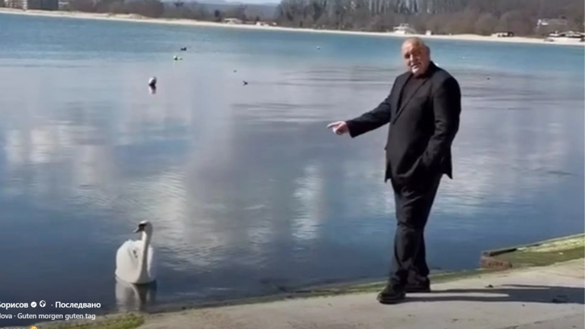 Бял лебед посрещна Борисов в Приморско (ВИДЕО)
