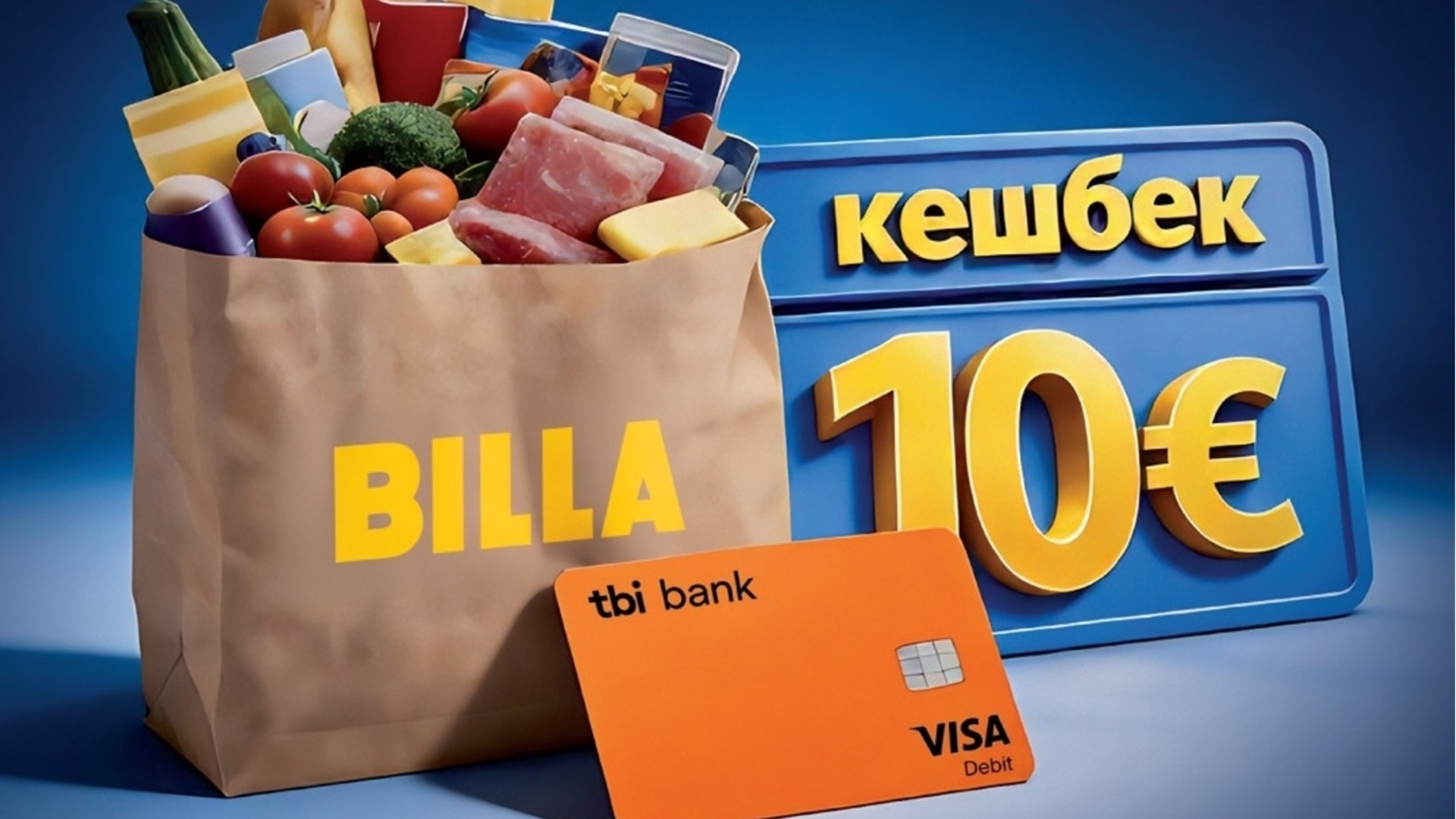 Пазаруването в BILLA с карта Visa neon на tbi bank носи награди