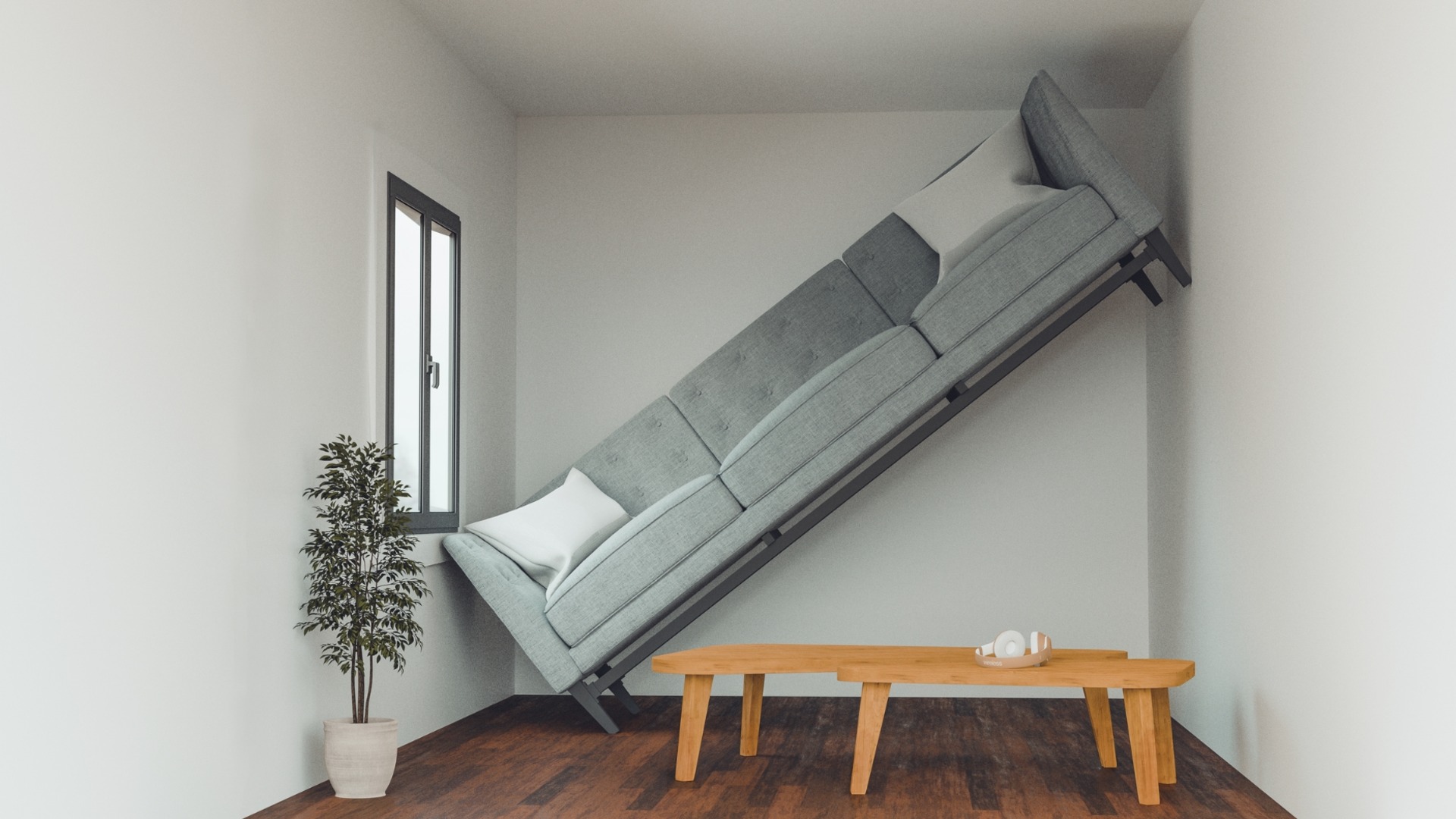 Спят ли прави? Надникнете в 63-сантиметровата къща, която е широка колкото телевизор (ВИДЕО)