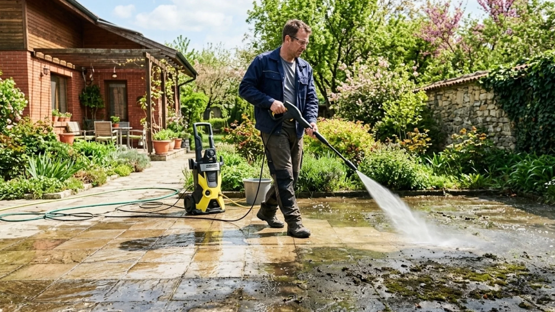 Пролетното почистване на двора — как да го направите за половин час с водоструйка