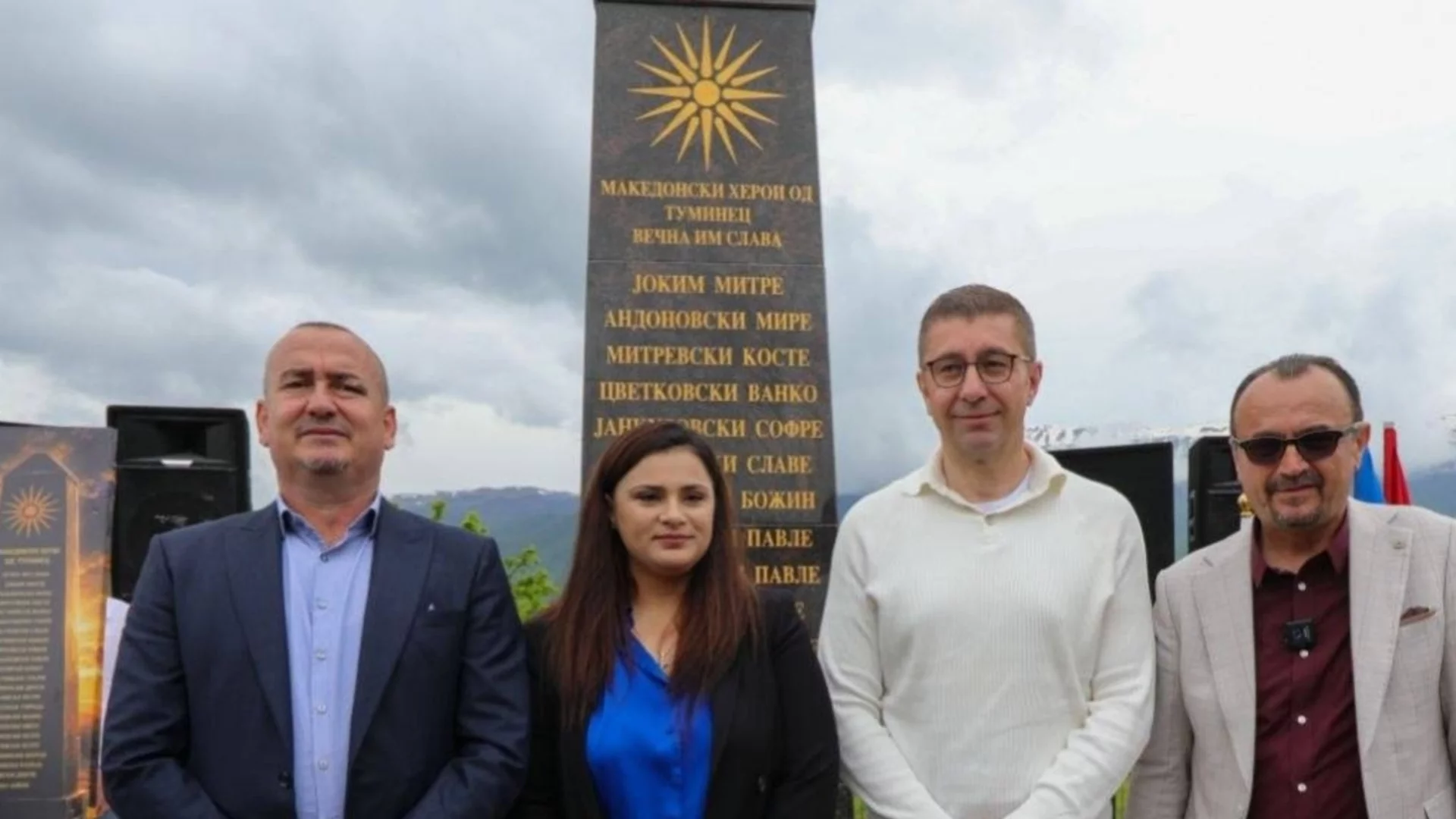 Hristijan Mickoski unveils controversial monument in Albania in violation of the Prespa Agreement (PHOTOS)