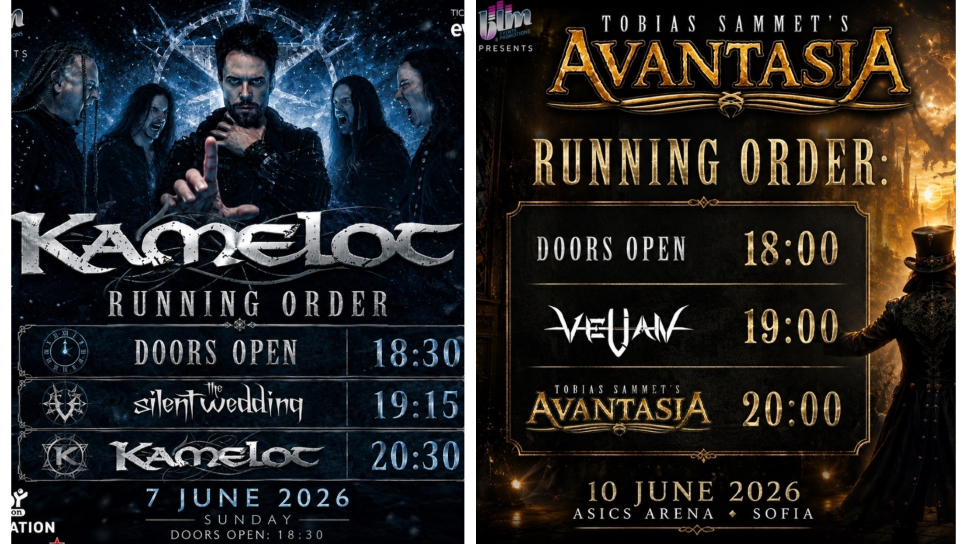 Вино в кристални чаши, никакви климатици: Kamelot и Avantasia със специални изисквания за концертите им в София