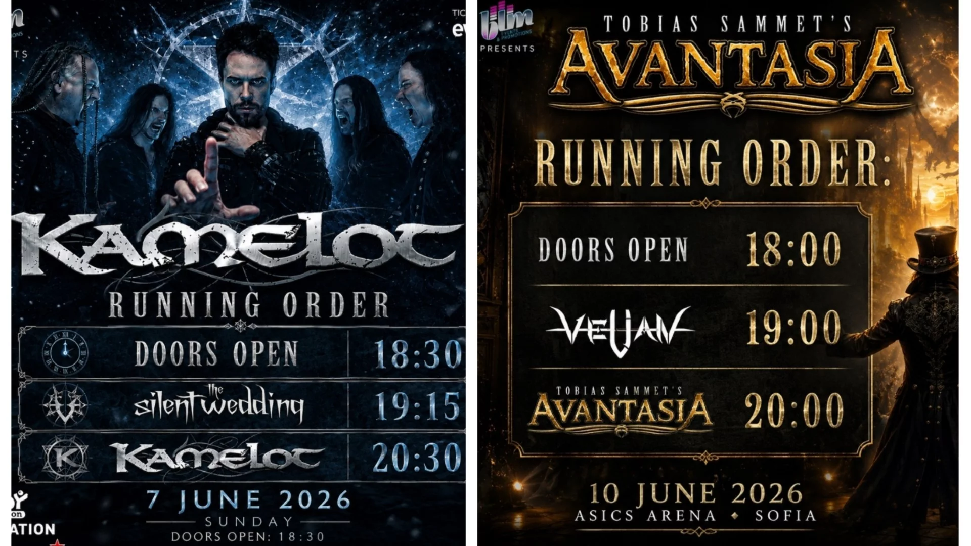 Вино в кристални чаши, никакви климатици: Kamelot и Avantasia със специални изисквания за концертите им в София