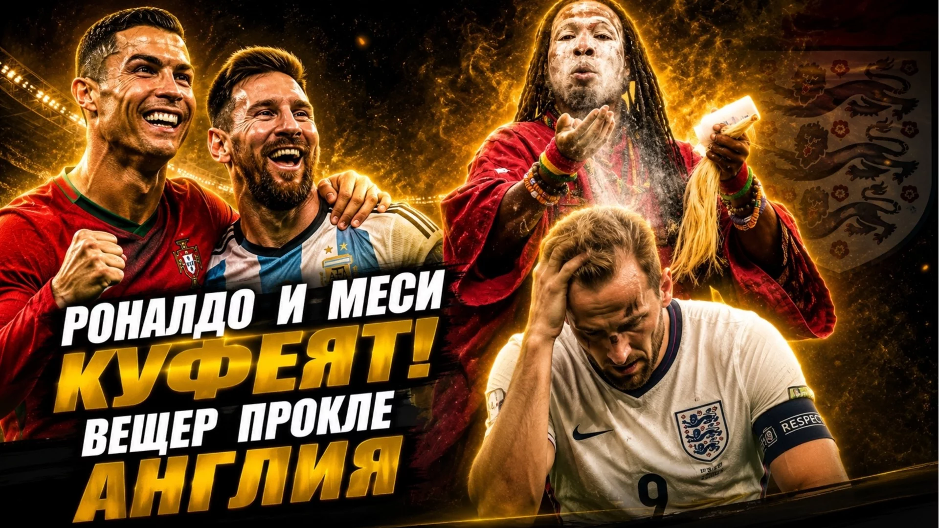 Роналдо и Меси се забавляват! Вещер прокле Англия | Точно попадение