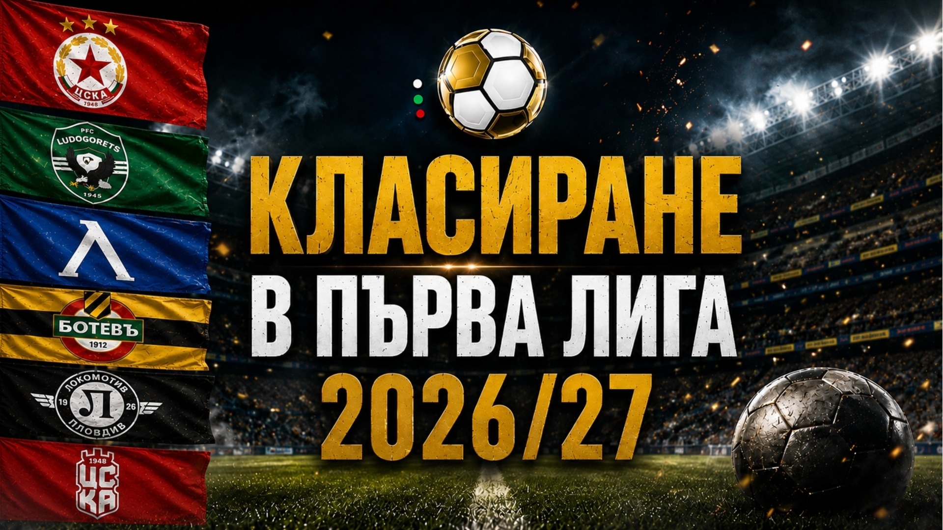 Пълно класиране в Първа лига 2026/27: място | отбори | мачове | голова разлика | точки