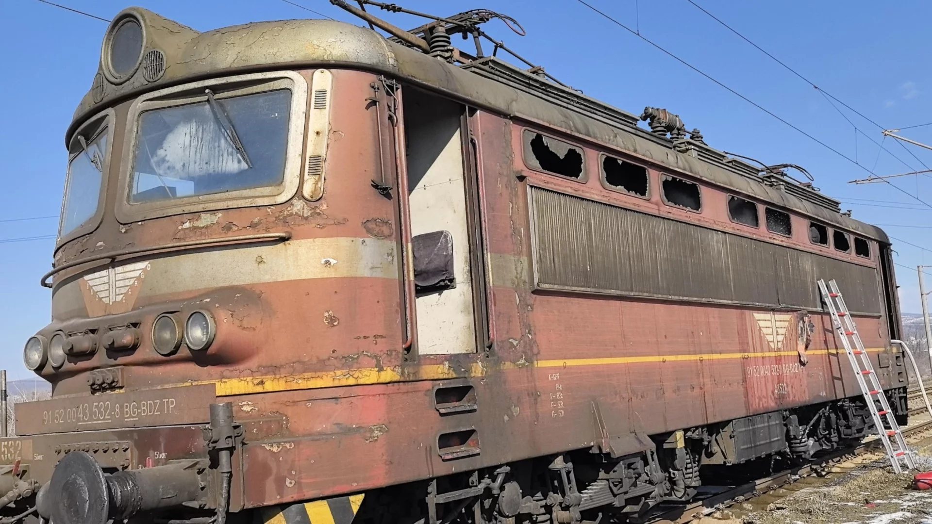 Локомотив се самозапали в Монтанско