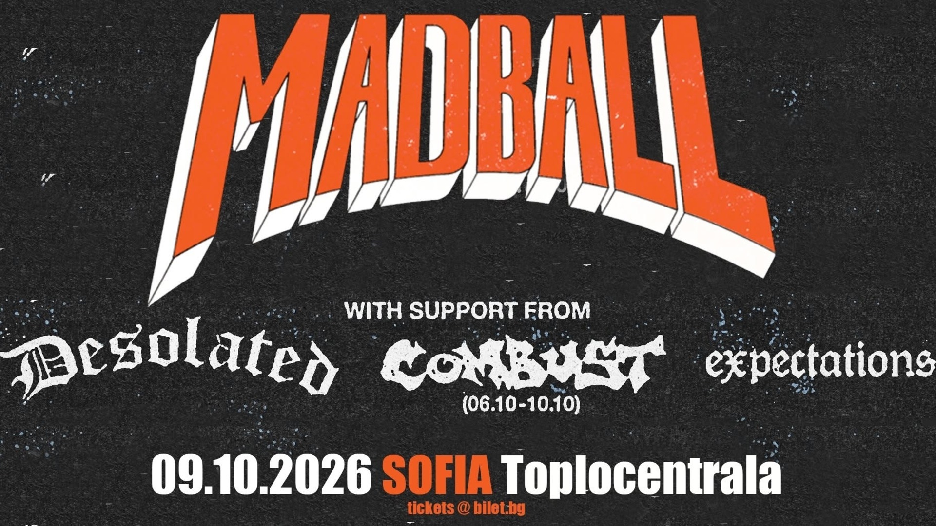 MADBALL се завръщат в София с "Only The Hard Tour 2026"