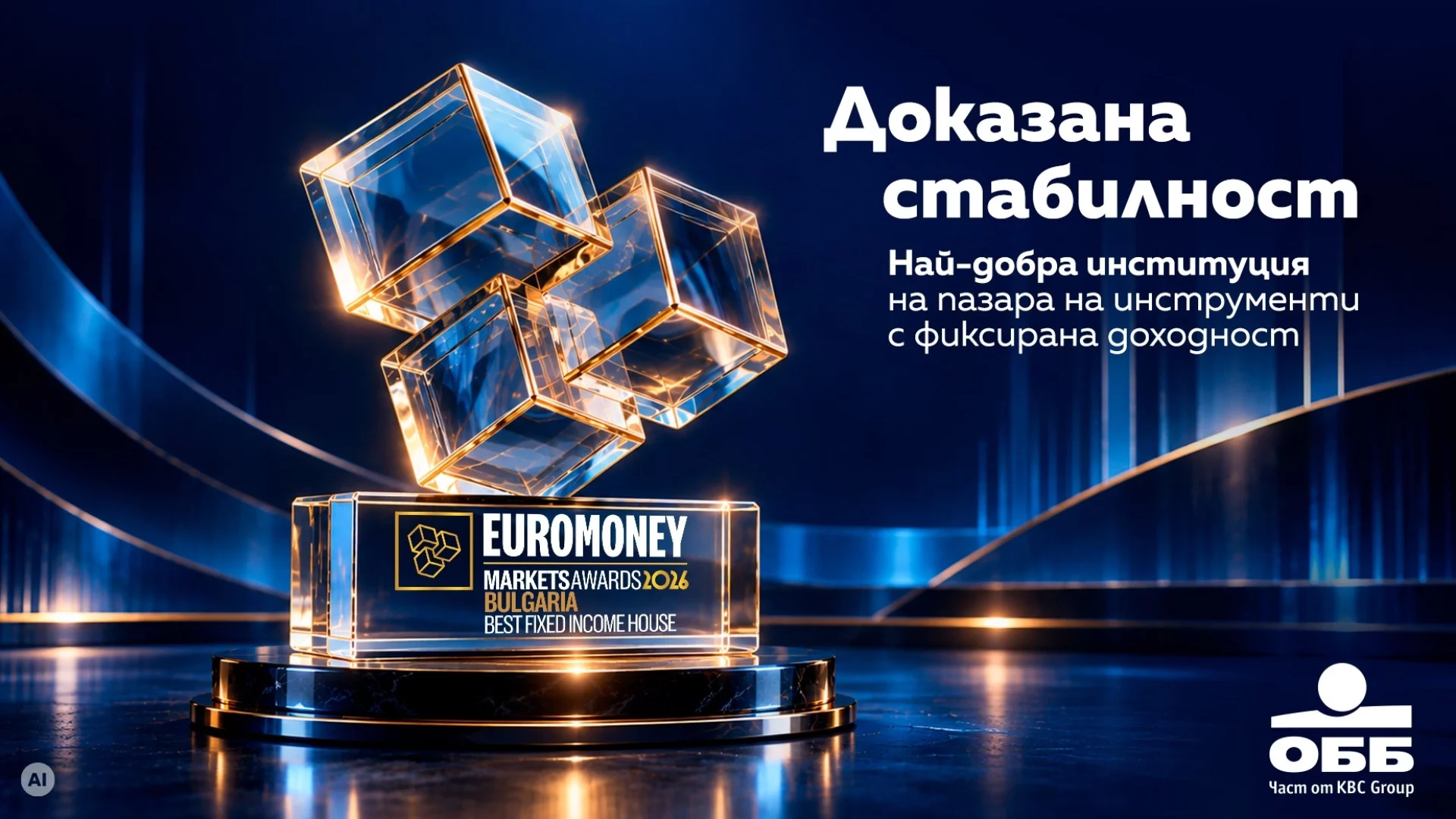 ОББ е най-добрата институция на пазара на инструменти с фиксирана доходност в България според Euromoney Markets Awards 2026