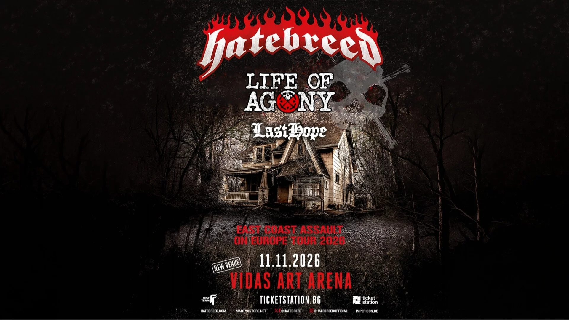 Нова локация и БГ съпорт за концерта на Hatebreed и Life of Agony на 11 ноември